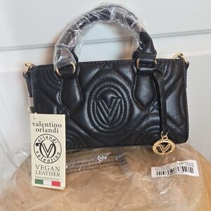 Valentino Orlandi Black Vegan Leather Mini Bag